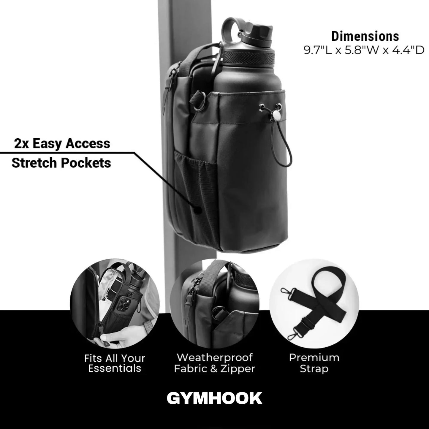 GYMHOOK - Magnetic Gym Bag With Bottle Holder